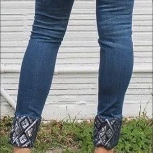 L&B Skinny jeans with Sequin Hem.